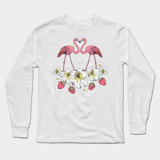 Tropical Flamingo Love Long Sleeve T-Shirt